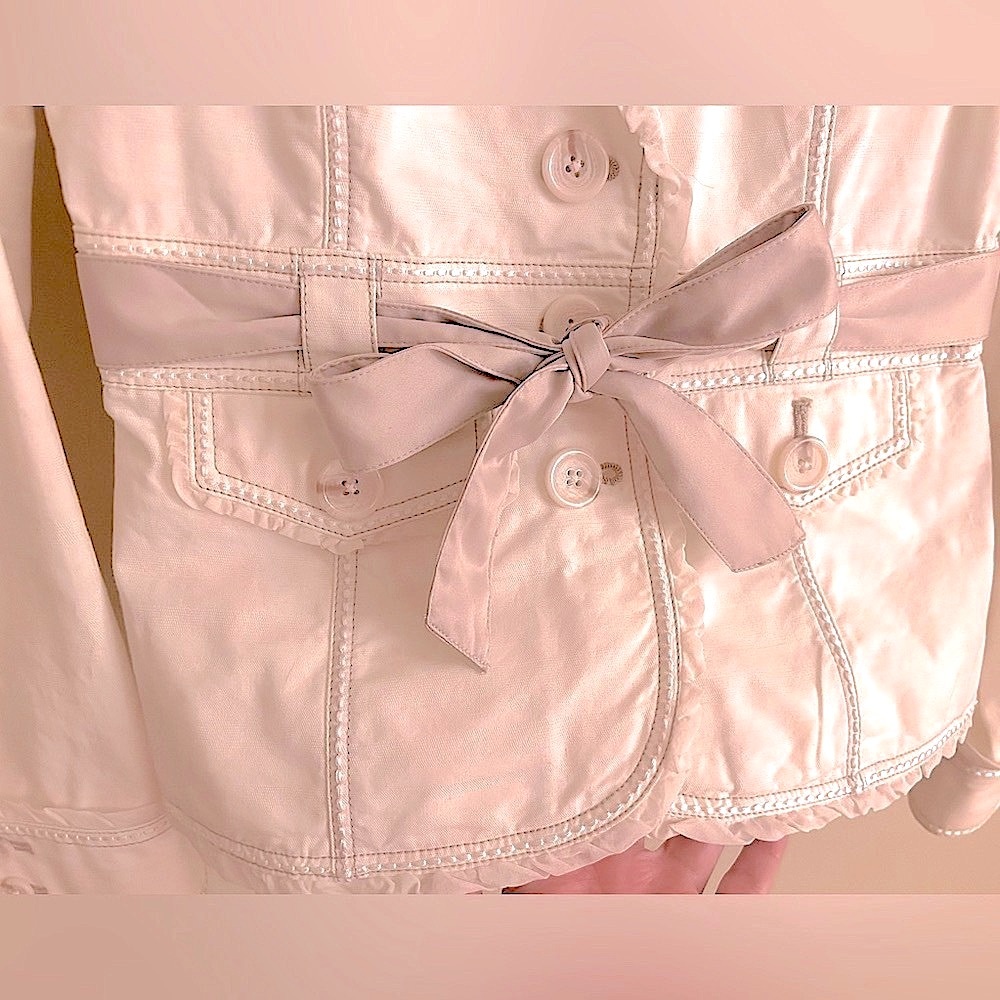 Coquette Cotton Belted Ribbon & Removable Flower Blazer - Picture 7 of 12